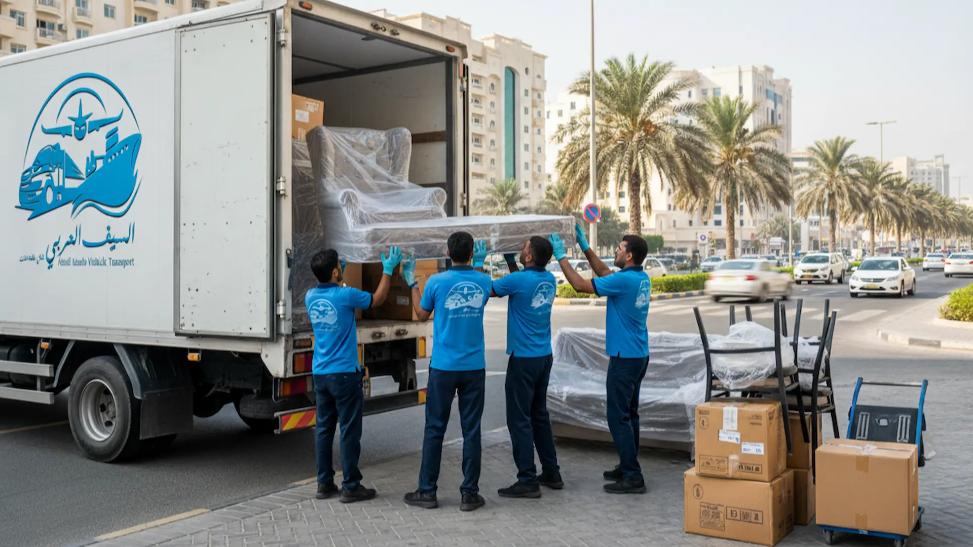 شحن الأثاث من أبوظبي إلى عمّان (الأردن)